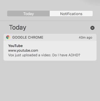 on mac banner or alerts for youtube